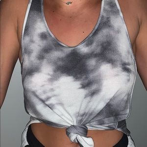 Trendy tie dye racer back tank